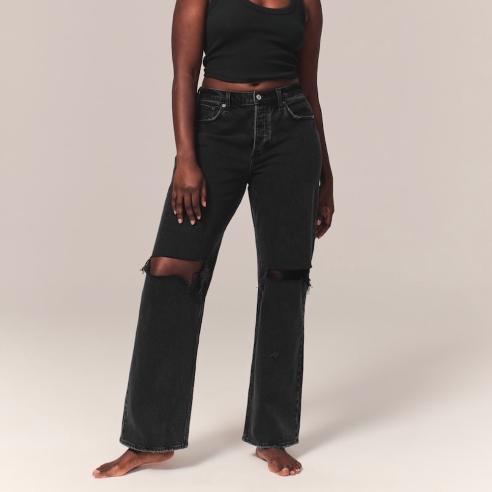 Curve Love Low Rise 90’s Baggy Jeans in black